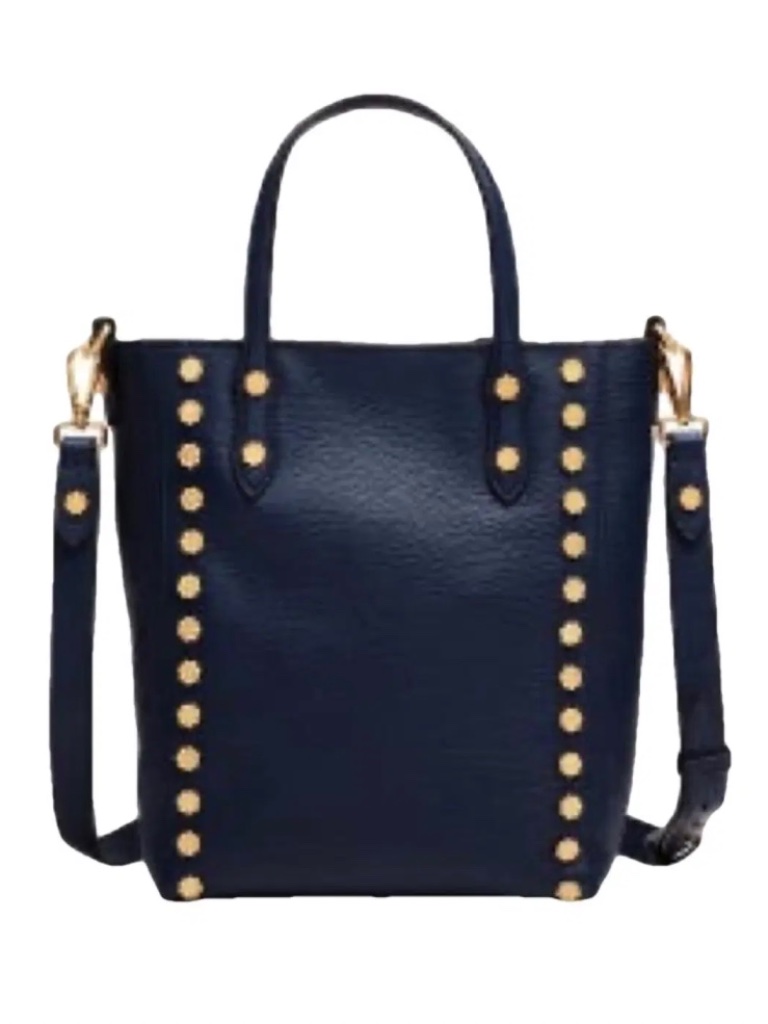 Annabel Ingall Daisy Studded Navy Blue Leather Purse Bag Tote